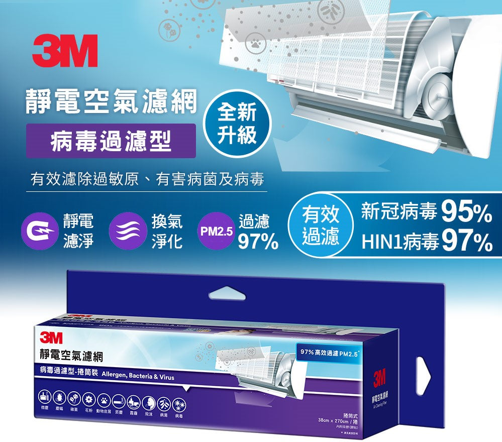 [HKIDEAS]3M Filtrete™ Allergen, Bacteria and Virus AC Filter 12Pk/Cs