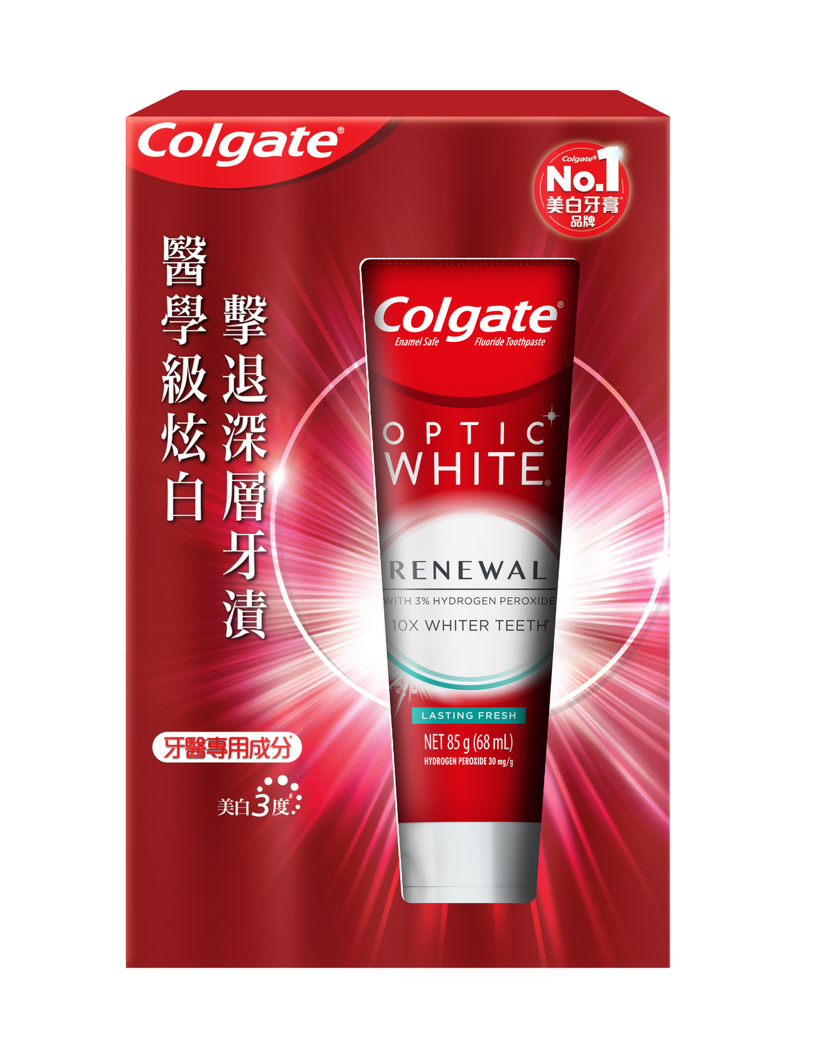 Colgate Optic White Renewal Lasting FreshToothpaste 85g/Tube 6tubes/Case