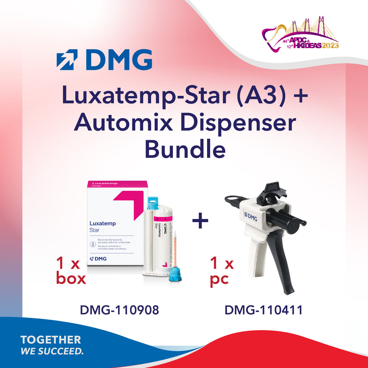 [HKIDEAS] DMG Luxatemp Star Automix Shade A3 Refill + Luxatemp Automix Dispensing Gun 4:1 / 10:1 Type 50 Bundle