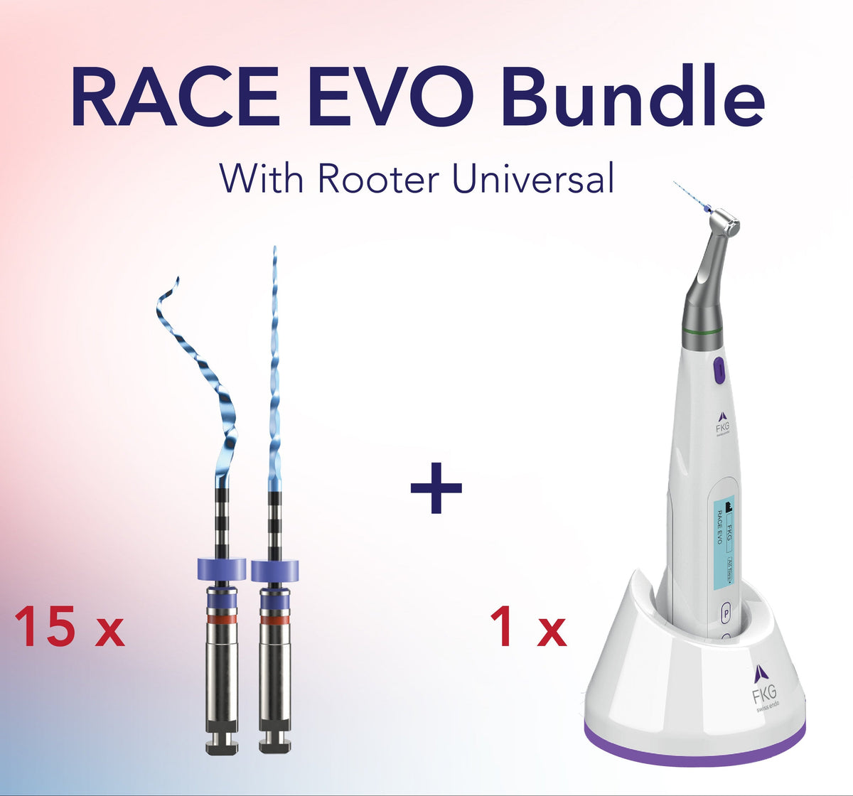[WINTER] 12packs* FKG Rave Evo Opening/ 4% Taper/ 6%Taper with FKG Rooter Universal Cordless Endo Motor With Apex Locator Bundle Offer