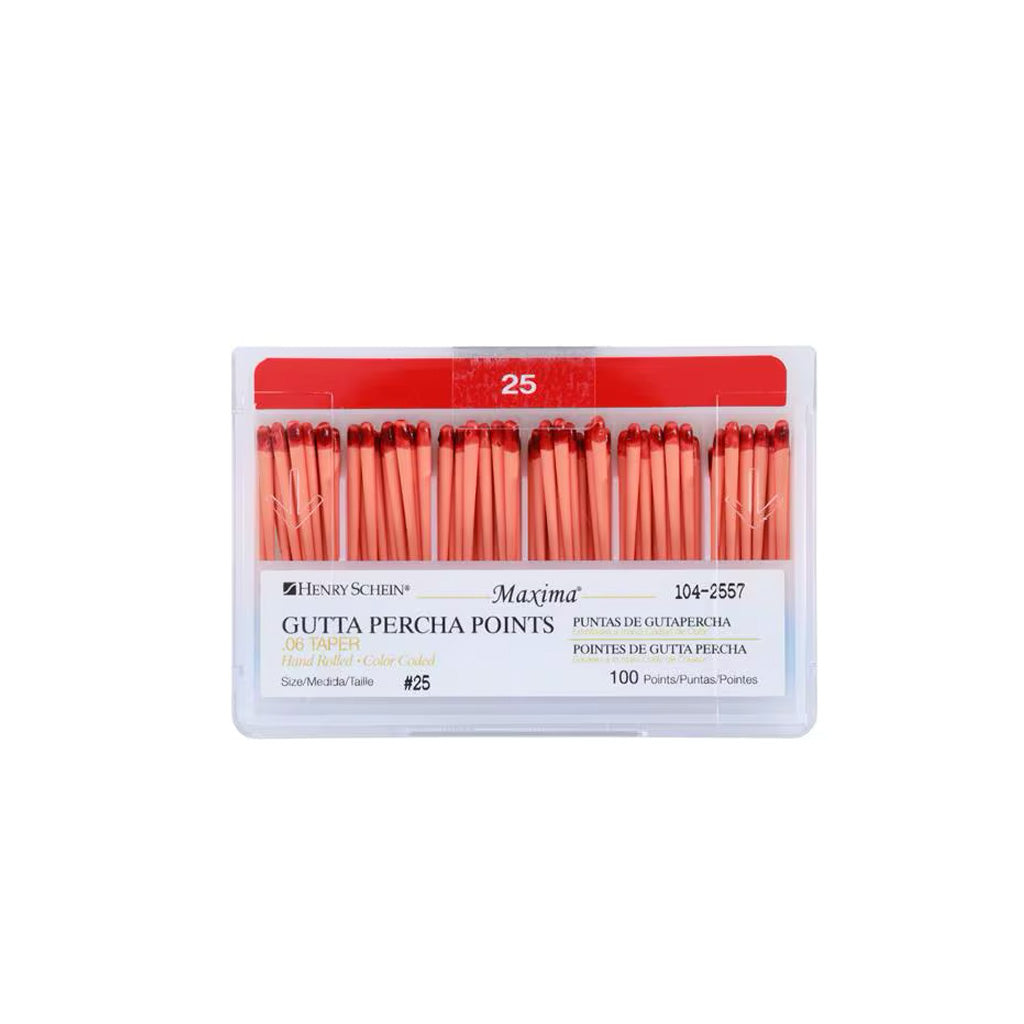 HS Maxima Gutta Percha Points 0.06 25 Red 100/Box