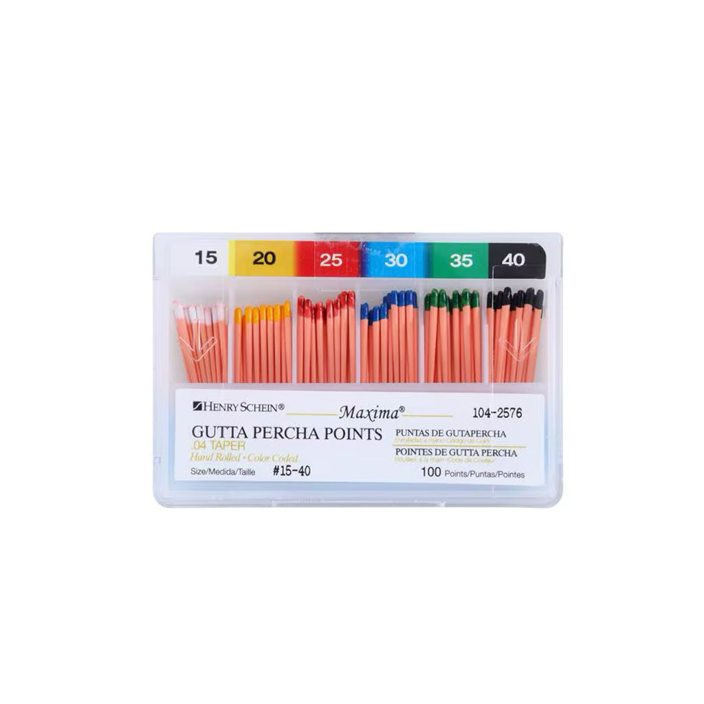 HS Maxima Gutta Percha Points 0.04 15-40 Assorted 100/Box