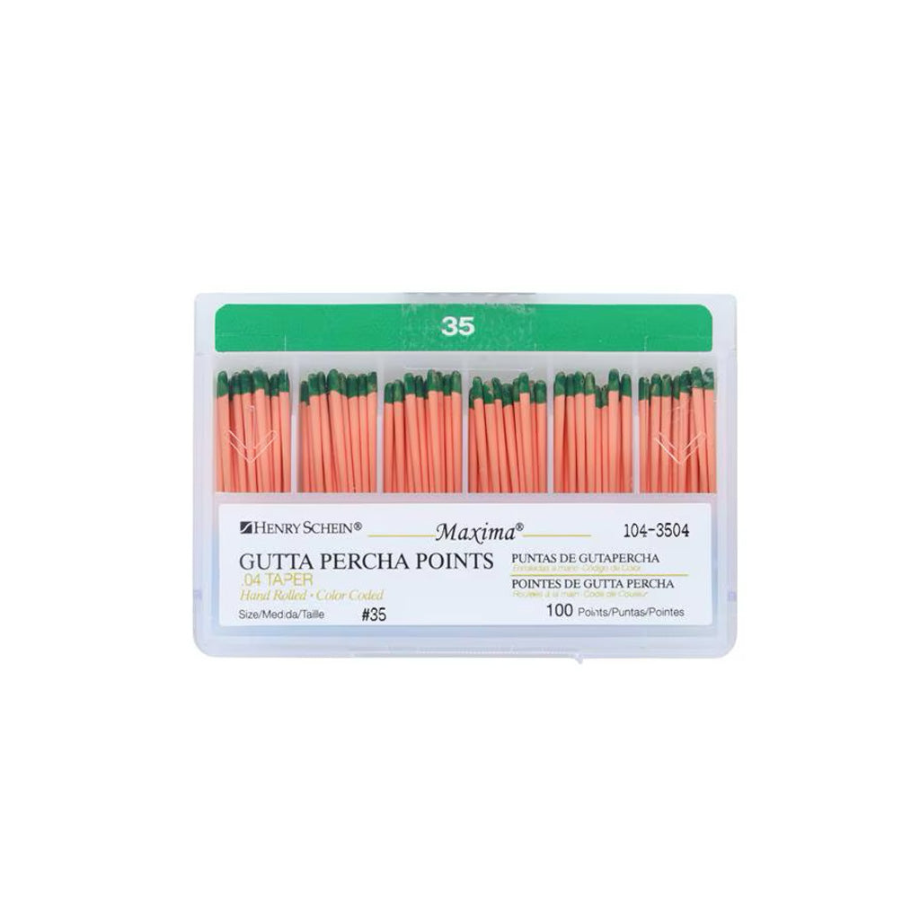HS Maxima Gutta Percha Points 0.04 35 Green 100/Box
