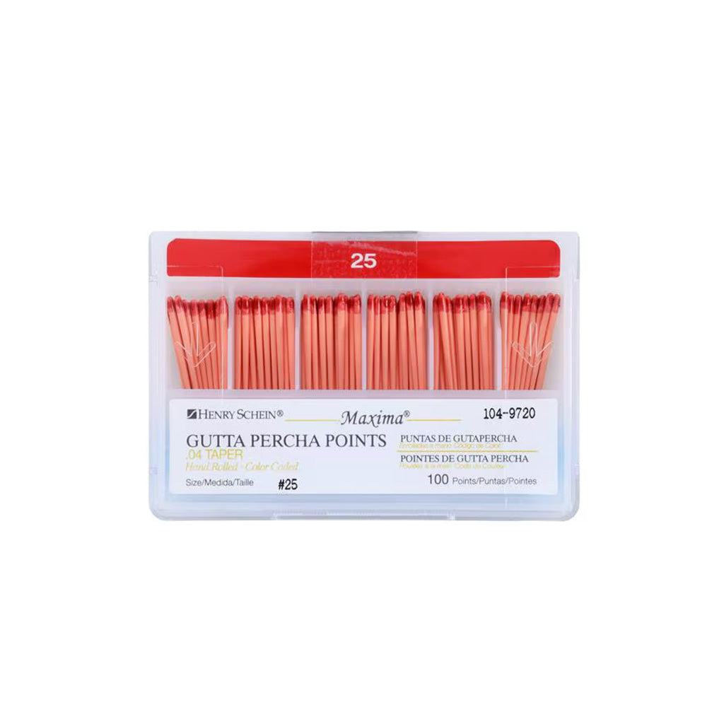 HS Maxima Gutta Percha Points 0.04 25 Red 100/Box