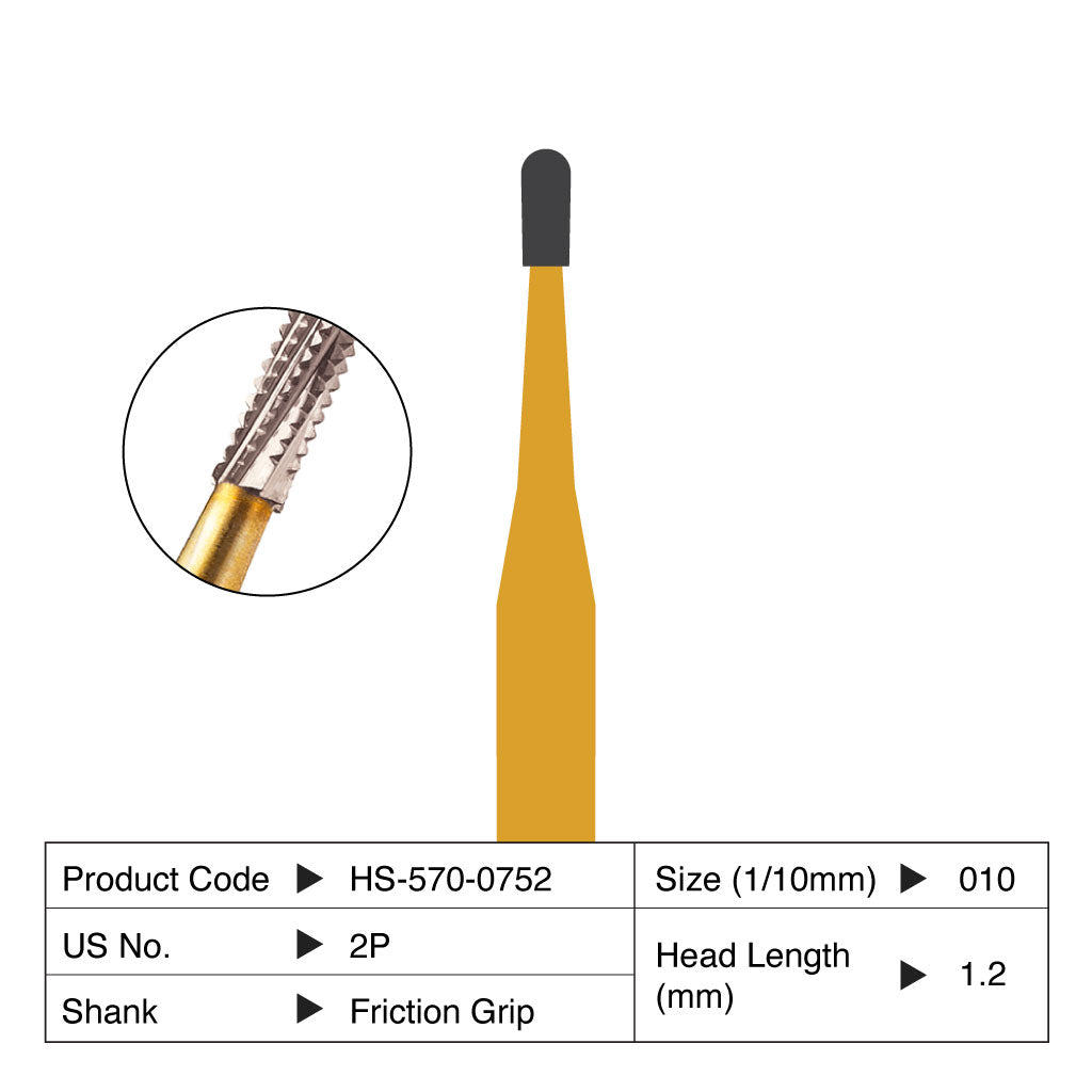 HSPL Carbide Bur Metal Cutter Friction Grip 10/Pack