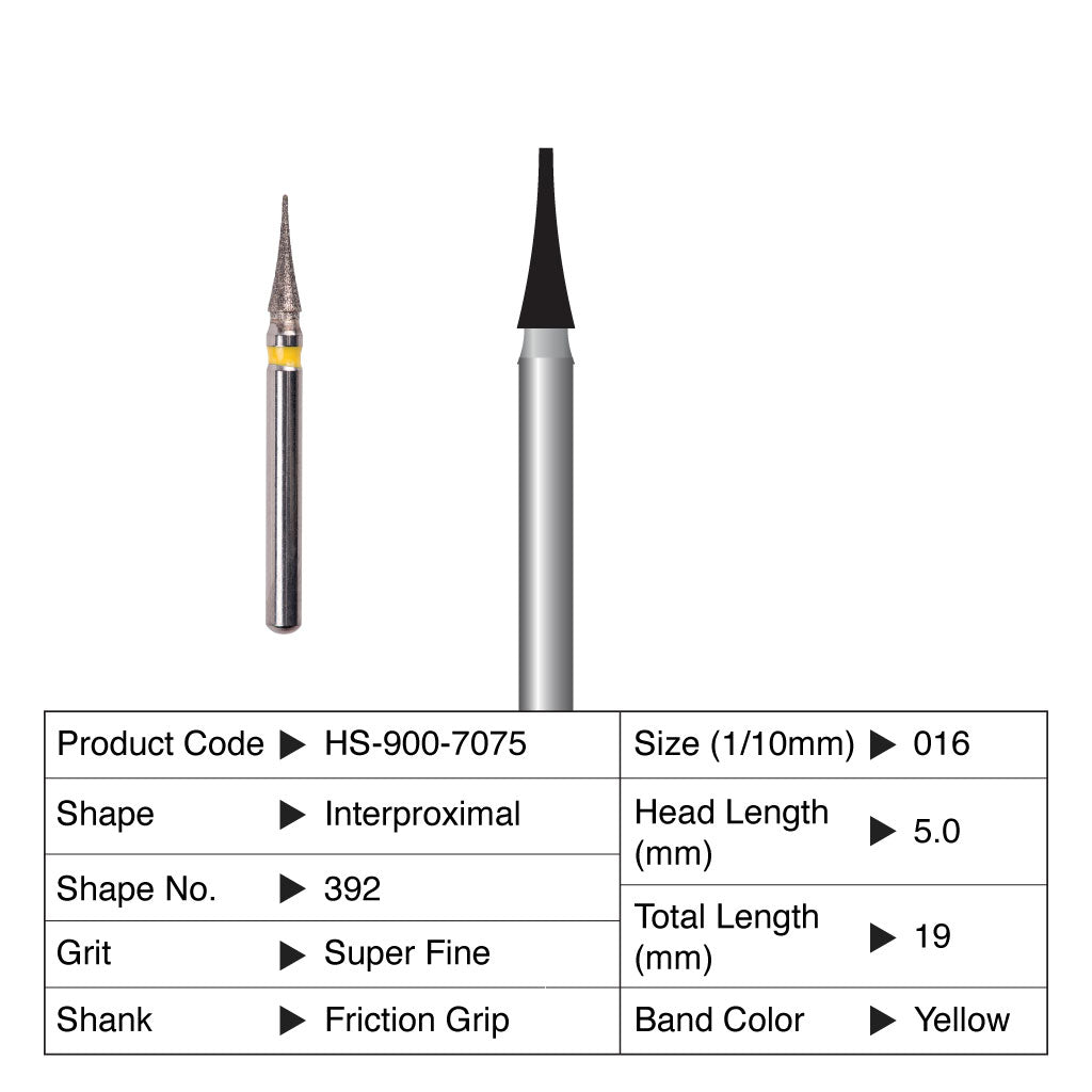HS Maxima Diamond Bur Friction Grip 392-016 5/Pack - Interproximal