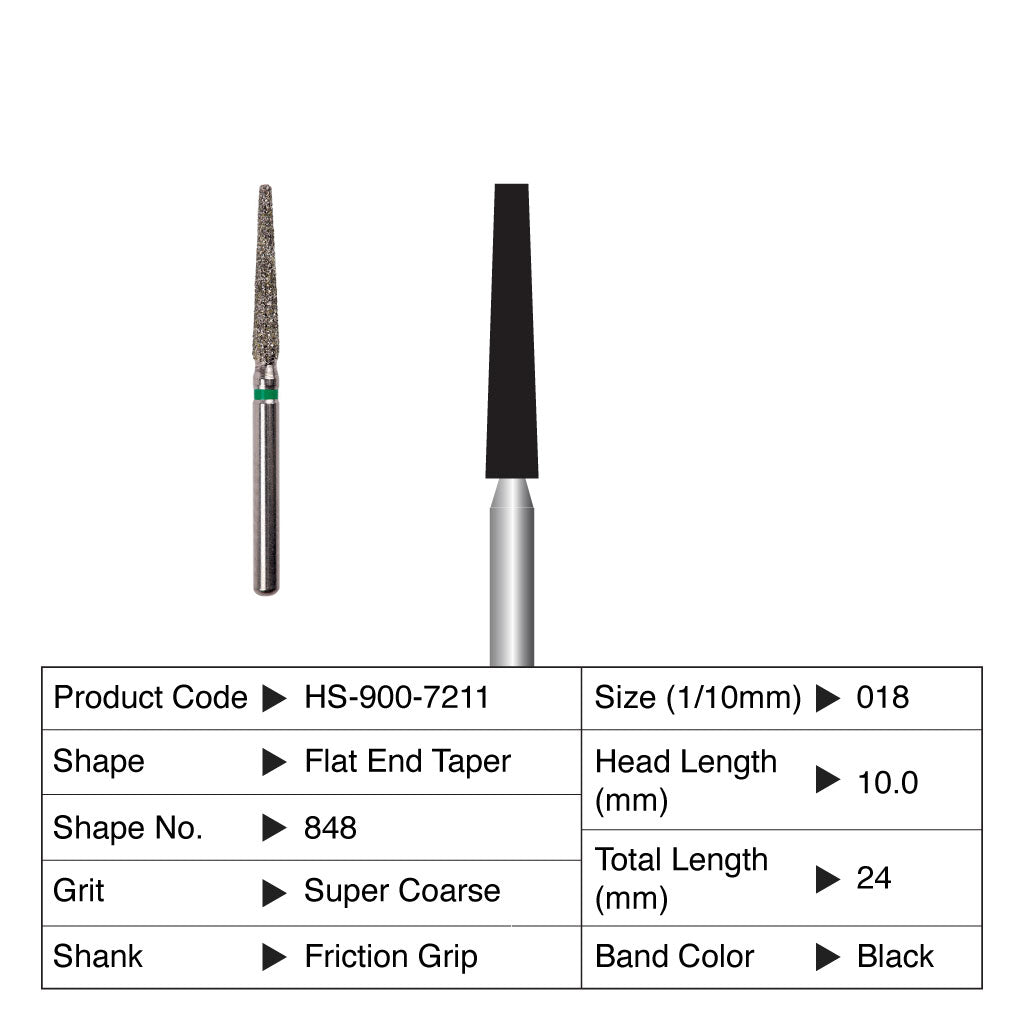 HS Maxima Diamond Bur Friction Grip Super Coarse 848-018SC 5/Pack