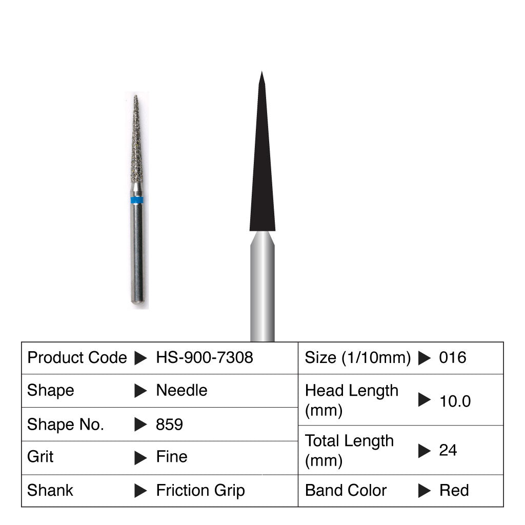 HS Maxima Diamond Bur Needle Friction Grip Fine 859-016F 5/Pack