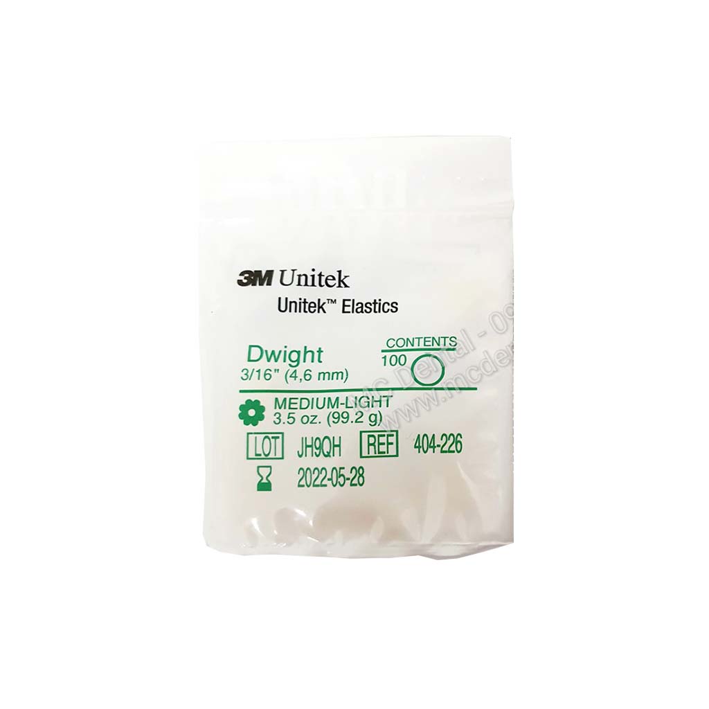 [HKIDEAS]3M Unitek Latex Intraoral Elastics-Dwight, 3/16&quot;, 3.5oz Medium-Light, 30x100Pcs/Pack