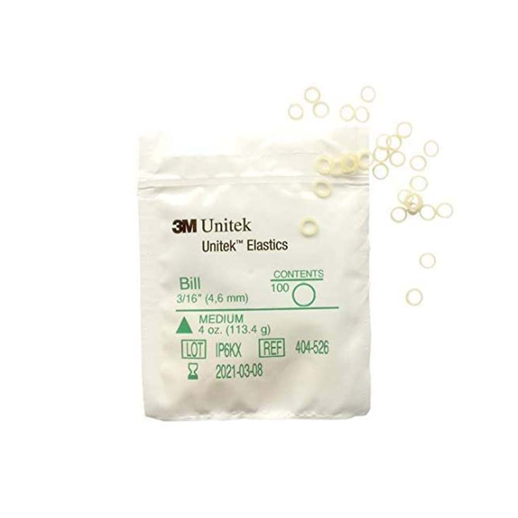 [HKIDEAS]3M Unitek Latex Intraoral Elastics-Bill, 3/16&quot;, 4oz Medium, 30x100Pcs/Pack