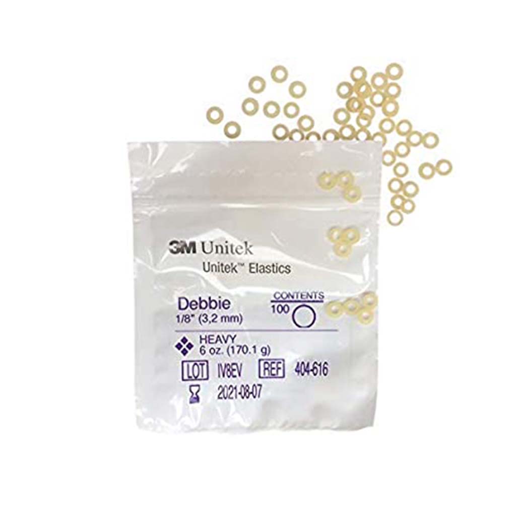 [HKIDEAS]3M Unitek Latex Intraoral Elastics-Debbie, 1/8&quot;, 6oz Heavy, 30x100Pcs/Pack