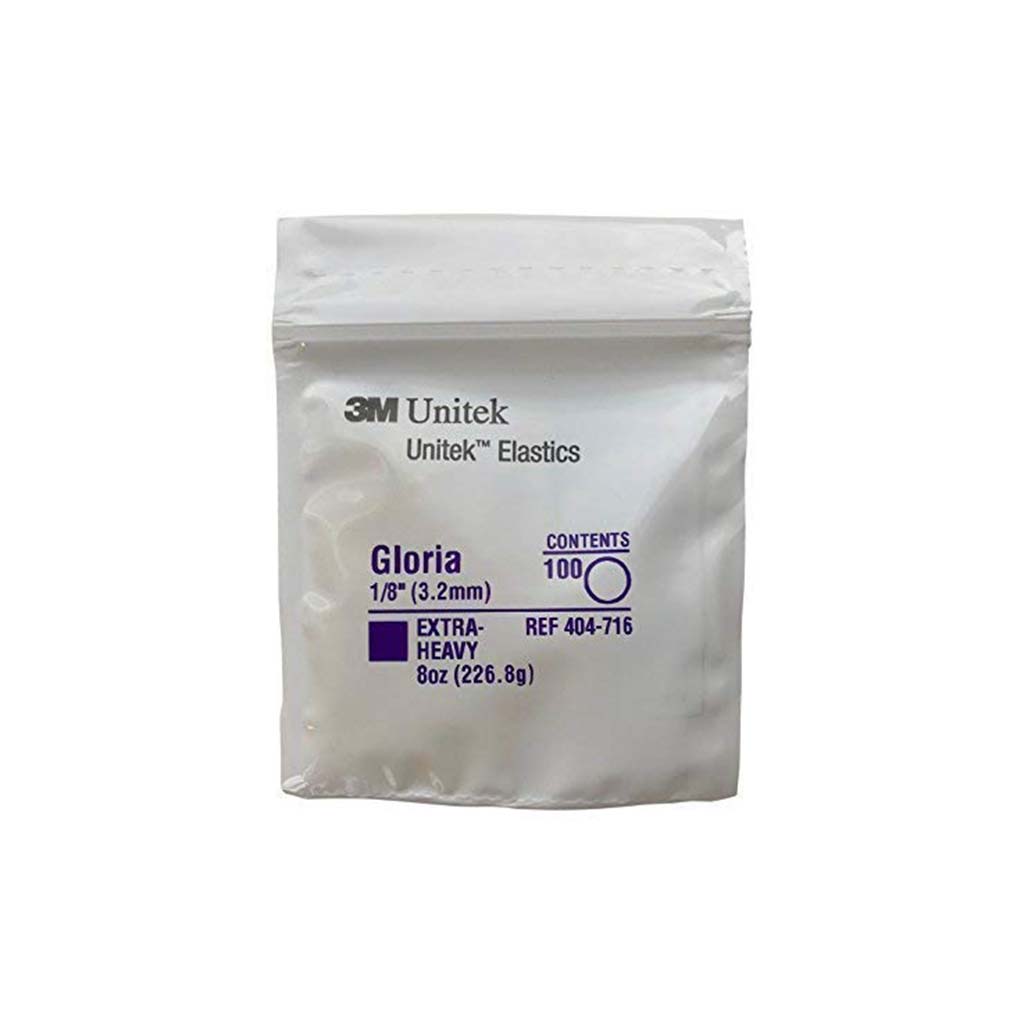 [HKIDEAS]3M Unitek Latex Intraoral Elastics-Gloria, 1/8&quot;, 8oz Extra-Heavy, 30x100Pcs/Pack