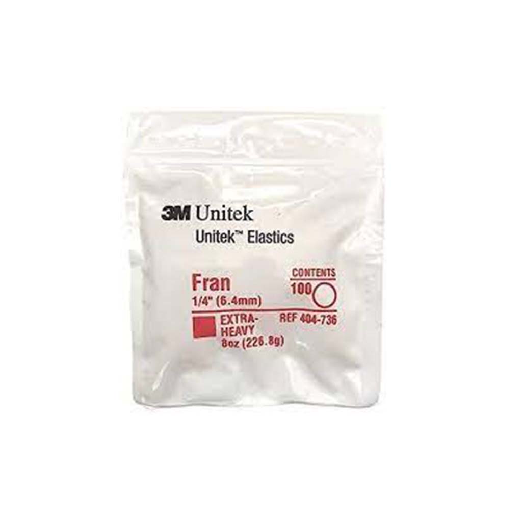 [HKIDEAS]3M Unitek Latex Intraoral Elastics-Fran, 1/4&quot;, 8oz Extra-Heavy, 30x100Pcs/Pack