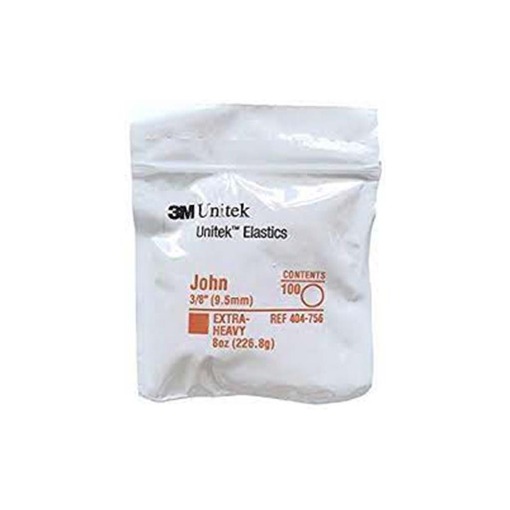 [HKIDEAS]3M Unitek Latex Intraoral Elastics-John, 3/8&quot;, 8oz Extra-Heavy, 30x100Pcs/Pack