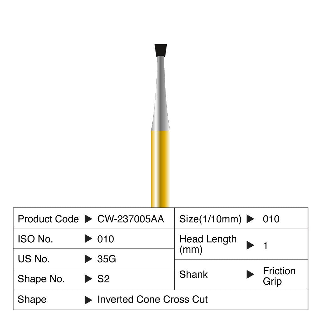 [HKIDEAS]Coltene Diatech Speedstar S2 #010 Head Length 1mm FG 5/Pack