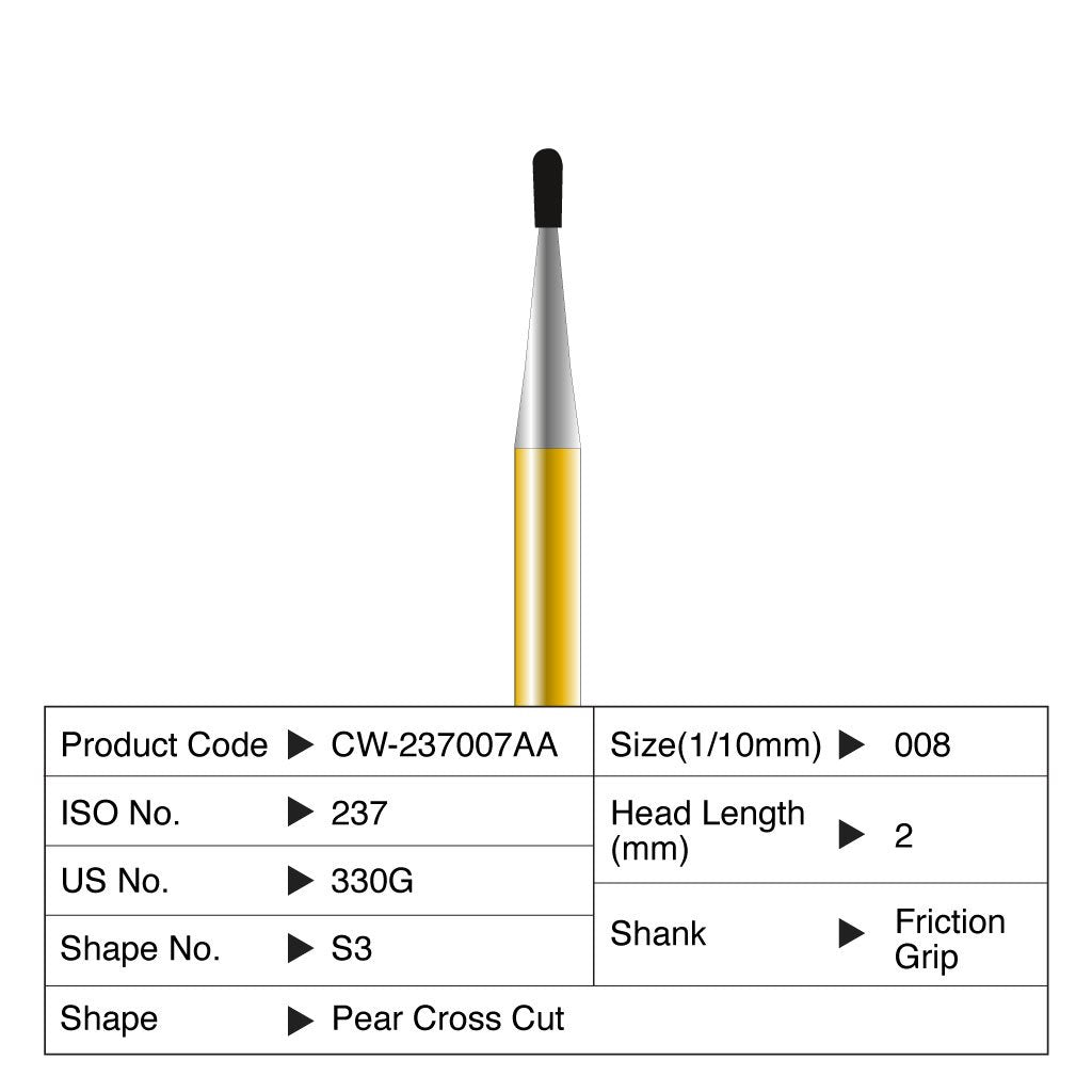 [HKIDEAS]Coltene Diatech Speedstar S3 #008 Head Length 2mm FG 5/Pack