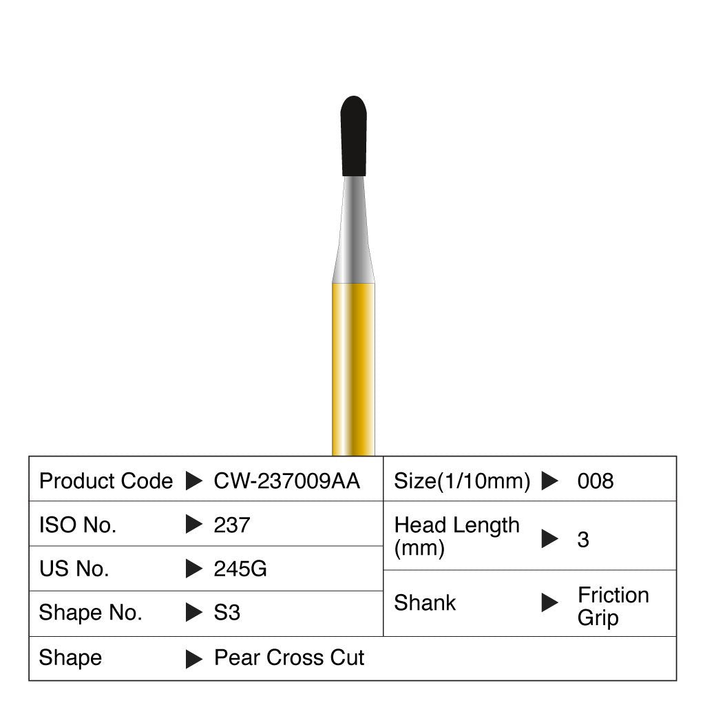 [HKIDEAS]Coltene Diatech Speedstar S3 #008 Head Length 3mm FG 5/Pack