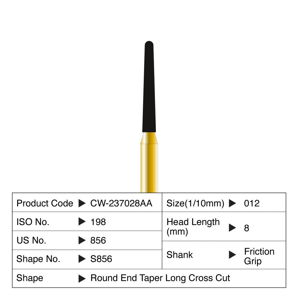 [HKIDEAS]Coltene Diatech Speedstar S856 #012 Head Length 8mm FG 5/Pack