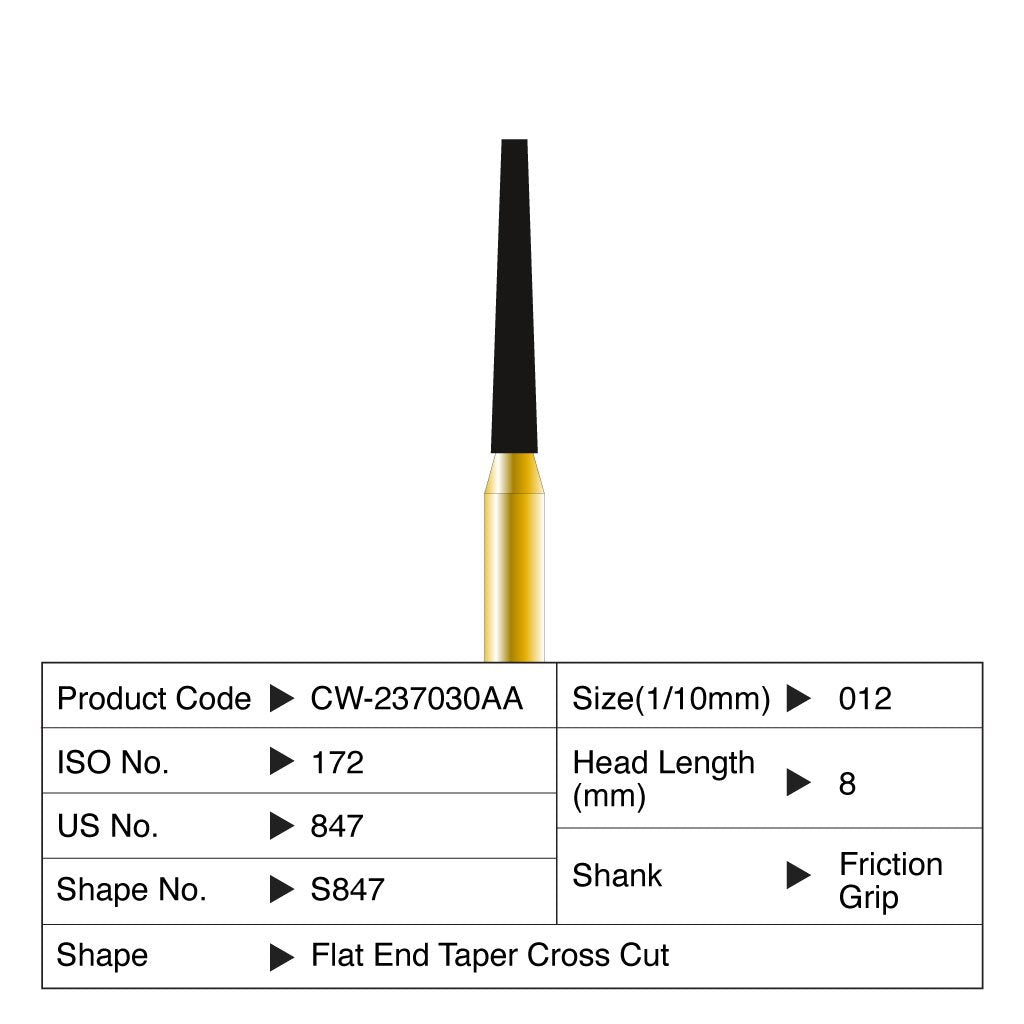 [HKIDEAS]Coltene Diatech Speedstar S847 #012 Head Length 8mm FG 5/Pack