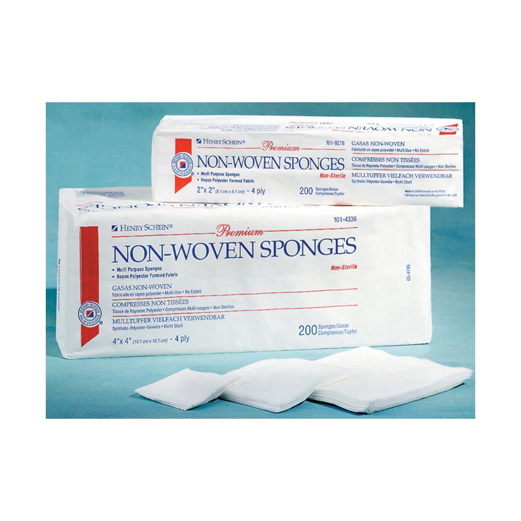 [HKIDEAS]HS Sponge Non-Woven Premium Gauze 4x4&quot; 4 Ply Non-Sterile 200/Pack