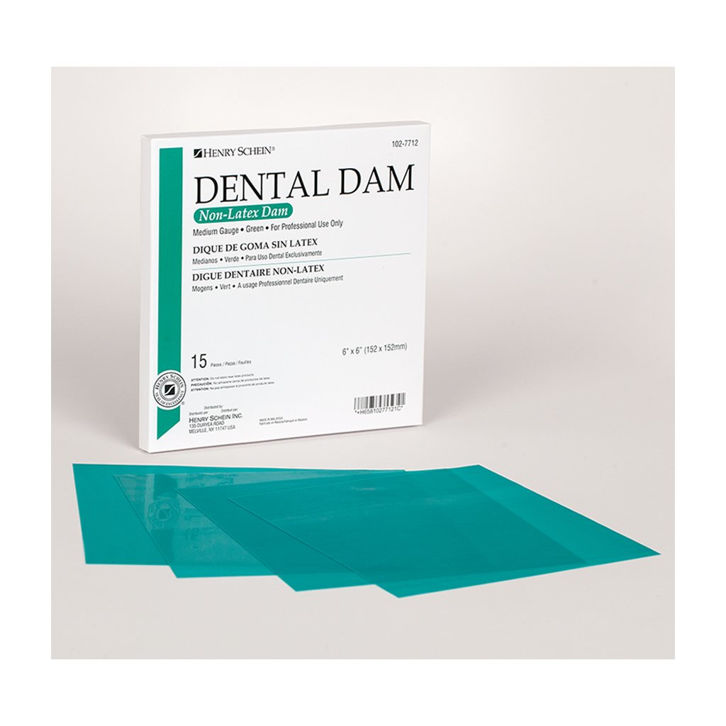 HS Latex-Free Rubber Dam 6&quot; x 6&quot; Standard 15/Pack