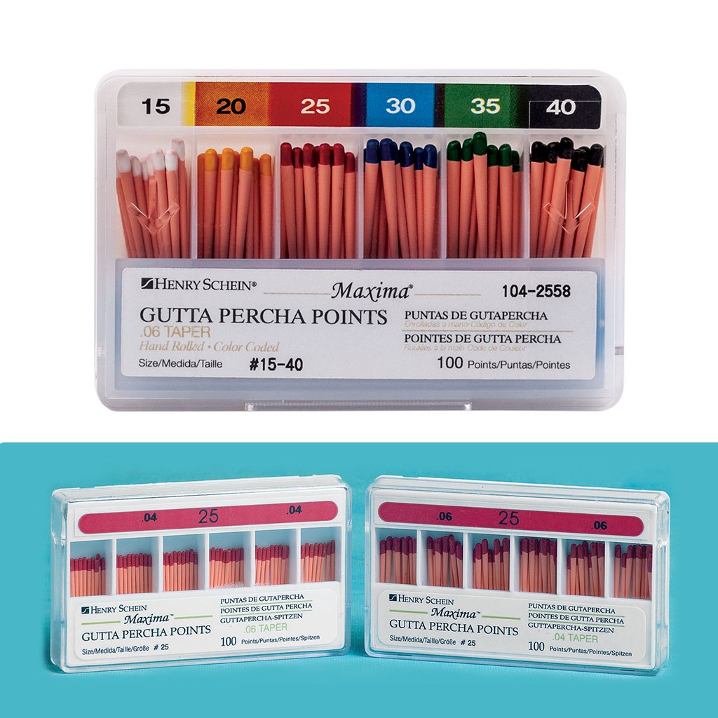 HS Maxima Gutta Percha Points 0.06 25 Red 100/Box