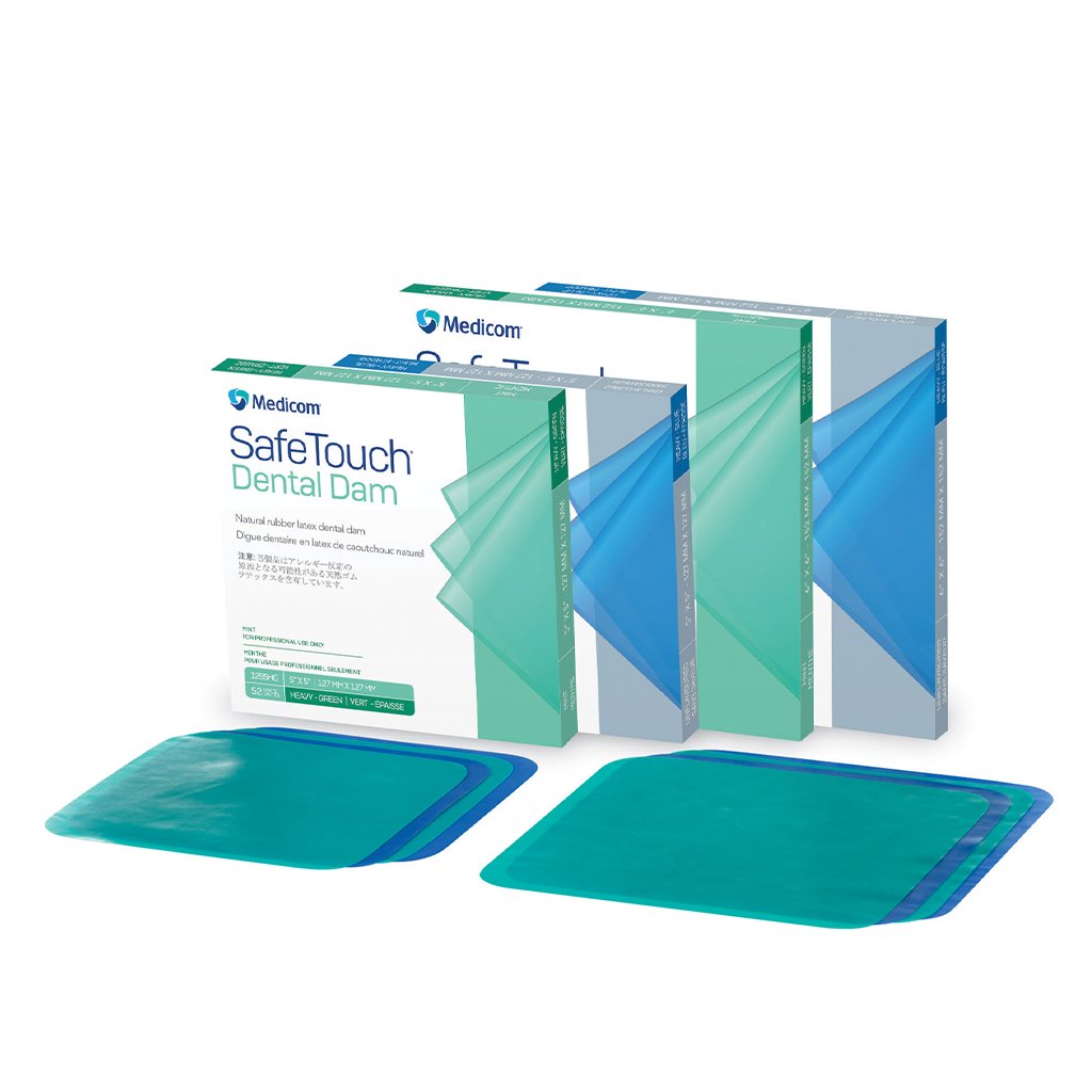 Medicom Dental Dam 5&quot; x 5&quot; Mint Medium Green 52/Pack