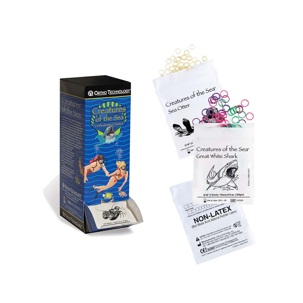 Ortho Technology Latex Elastics-Sea Lion, 1/4", 6.5oz Heavy, 50x100Pcs/Pack