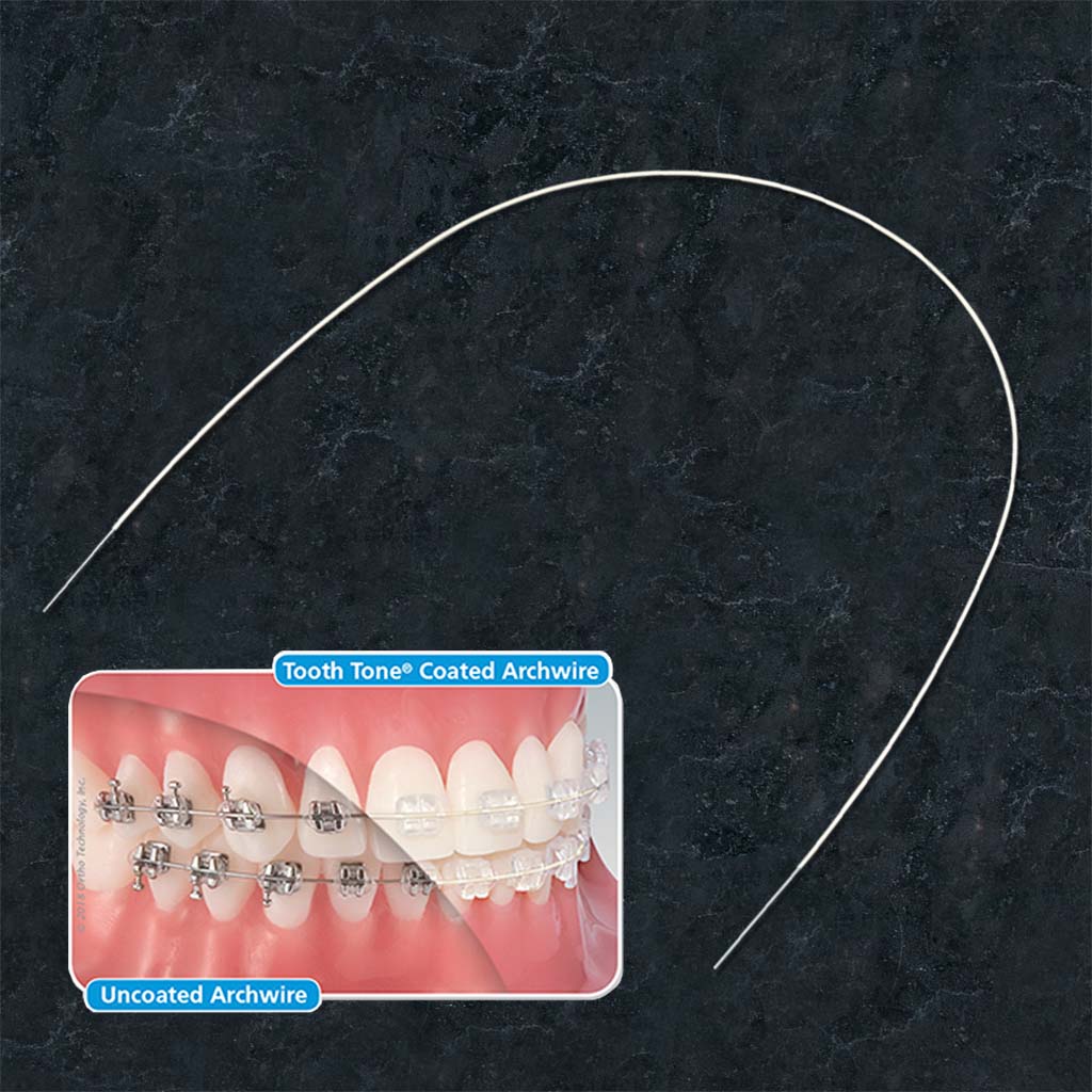 Ortho Technology Tooth Tone Coated Stainless Steel Full Form Archwire, Lower .018",  10 pcs/pack