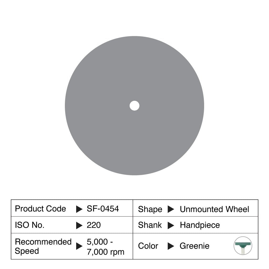 [HKIDEAS]Shofu Greenie Unmounted Wheel HP #0454 12/Box