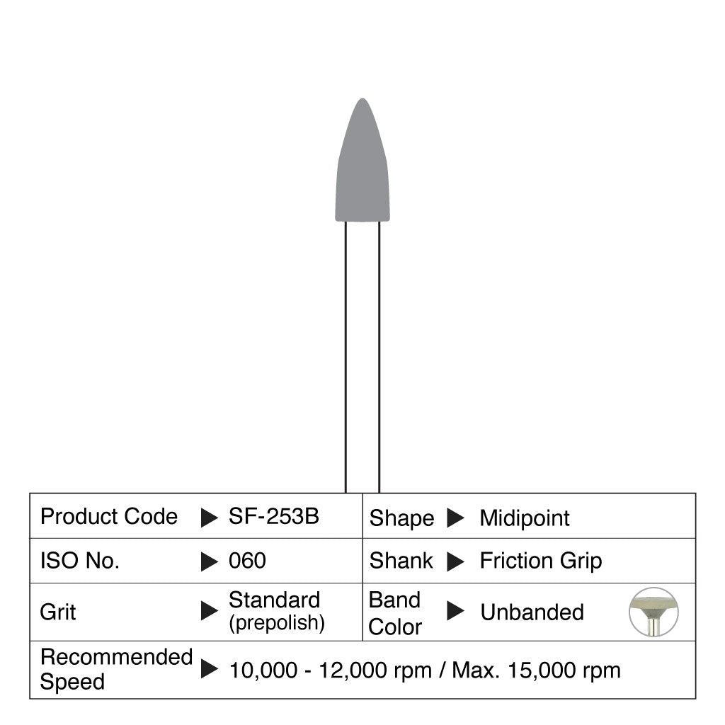 Shofu Ceramiste Standard Midipoint FG #0253B 12/Box