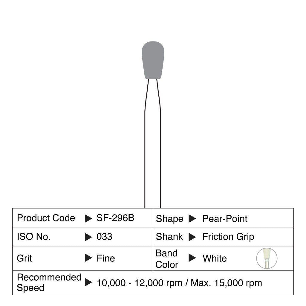 Shofu CompoSite Fine Pear-Point FG #0296B 12/Box