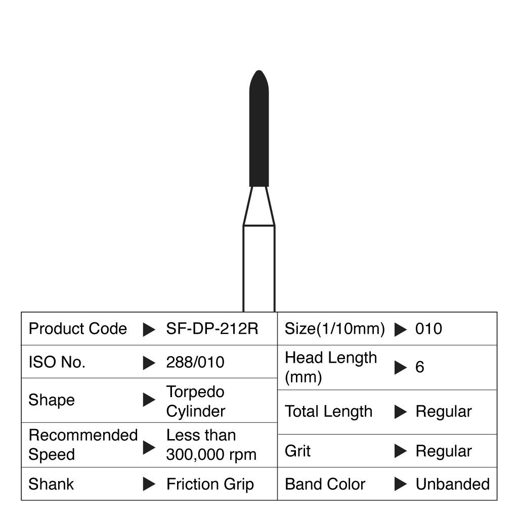 [HKIDEAS]Shofu Diamond Point FG Regular Grit #212R 10/Box