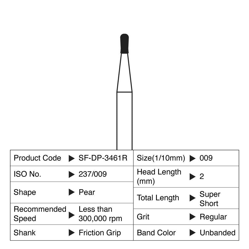 Shofu Diamond Point FG Regular Grit #3461R 10/Box