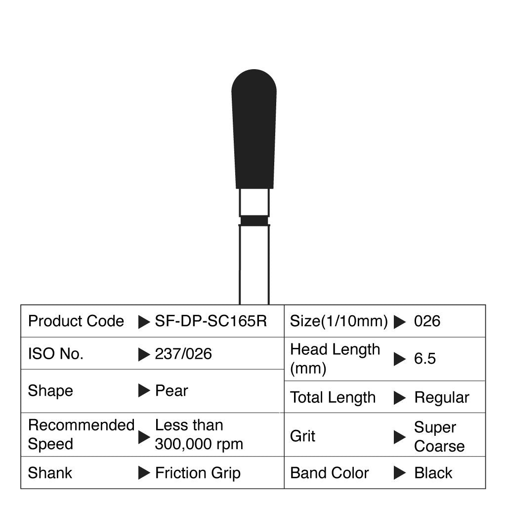 [HKIDEAS]Shofu Diamond Point FG Super Coarse Grit #SC165R 10/Box