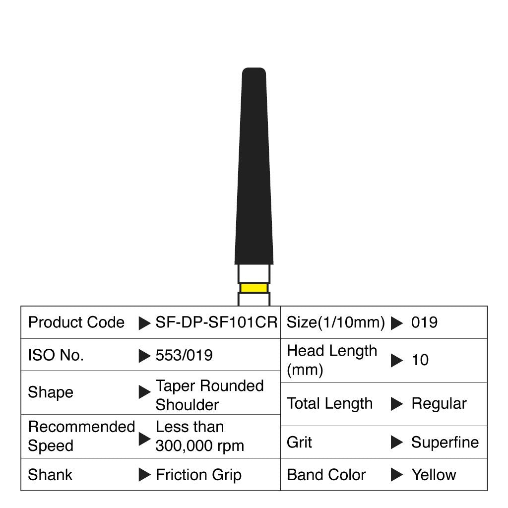 [HKIDEAS]Shofu Diamond Point FG Superfine Grit #SF101CR 10/Box