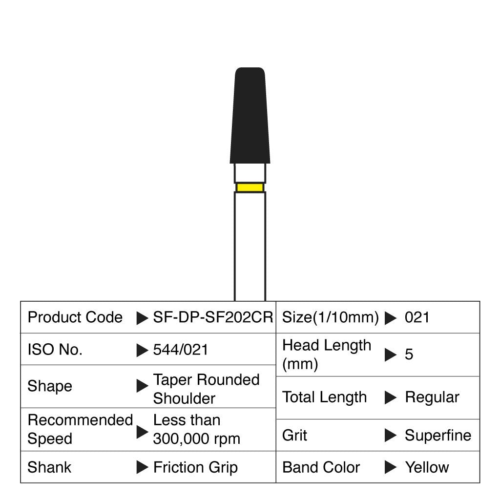 [HKIDEAS]Shofu Diamond Point FG Superfine Grit #SF202CR 10/Box