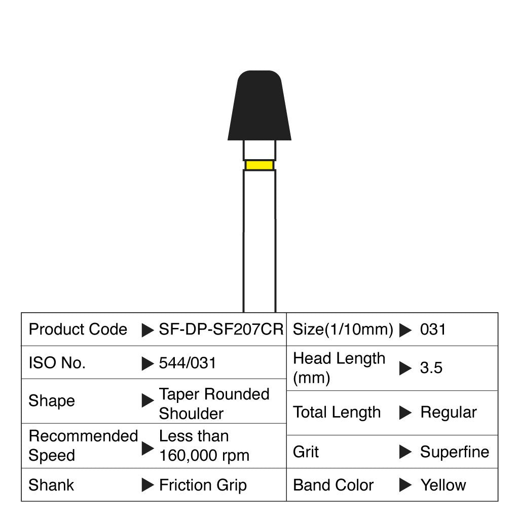 [HKIDEAS]Shofu Diamond Point FG Superfine Grit #SF207CR 10/Box