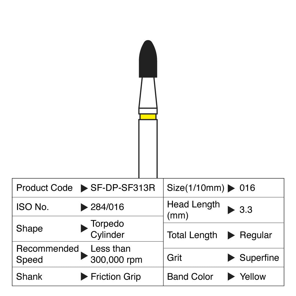 [HKIDEAS]Shofu Diamond Point FG Superfine Grit #SF313R 10/Box