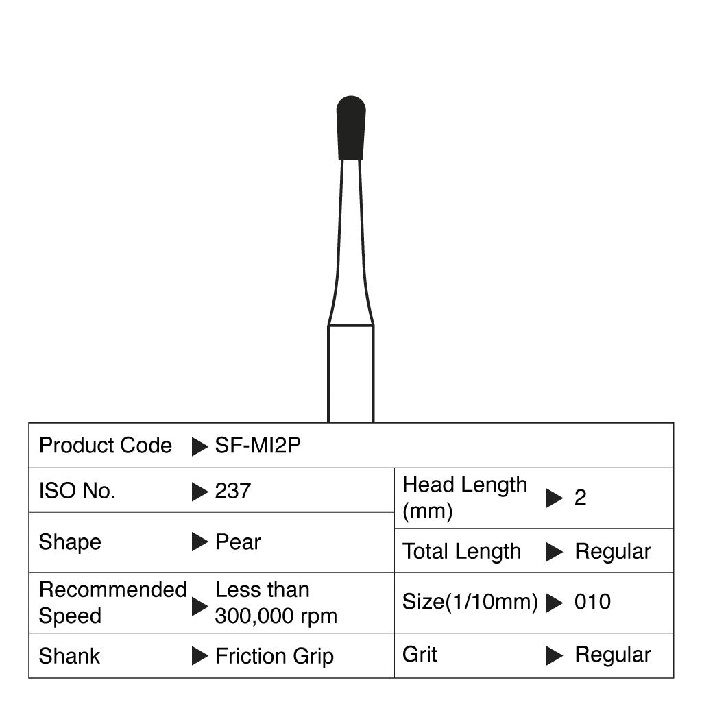 Shofu Diamond Point FG Regular Grit #MI2P 10/Box